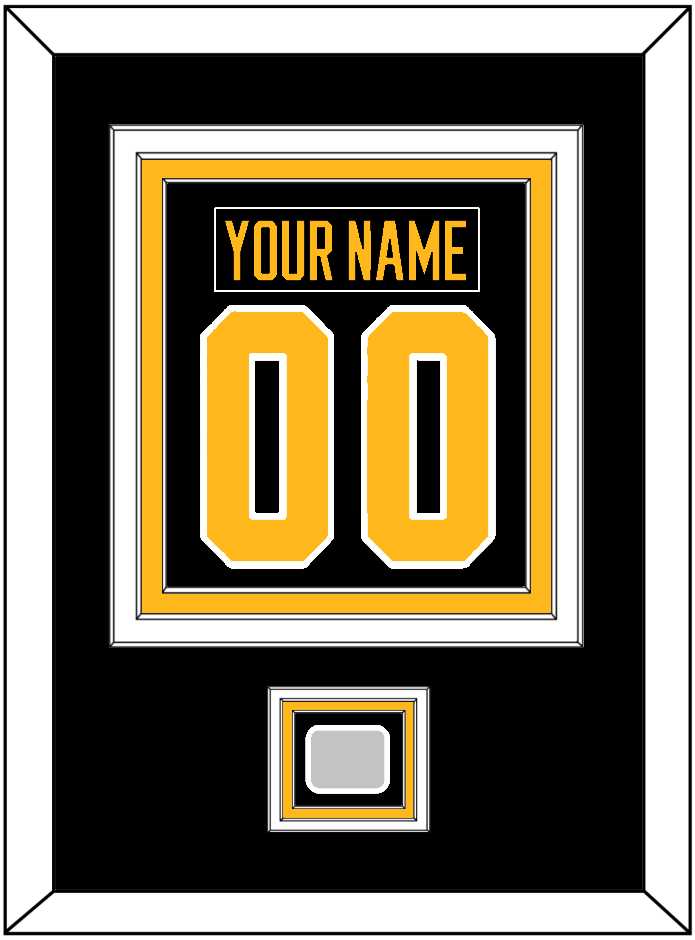 Pittsburgh Nameplate & Number (Back) Combined, With A Stanley Cup Champions Patch - Road Black (1988-1992) - Premier Tier 2