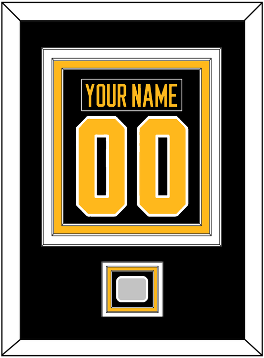 Pittsburgh Nameplate & Number (Back) Combined, With A Stanley Cup Champions Patch - Road Black (1988-1992) - Premier Tier 2