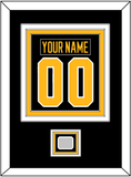 Pittsburgh Nameplate & Number (Back) Combined, With A Stanley Cup Champions Patch - Road Black (1988-1992) - Triple Mat 2