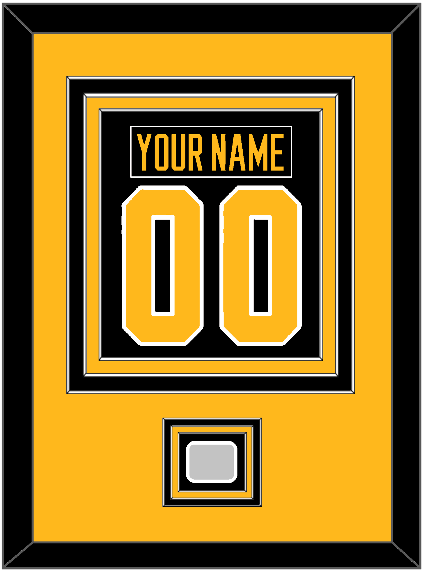 Pittsburgh Nameplate & Number (Back) Combined, With A Stanley Cup Champions Patch - Road Black (1988-1992) - Premier Tier 3
