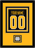 Pittsburgh Nameplate & Number (Back) Combined, With A Stanley Cup Finals Patch - Road Black (1988-1992) - Triple Mat 3