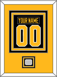 Pittsburgh Nameplate & Number (Back) Combined, With A Stanley Cup Champions Patch - Home Black - Triple Mat 3