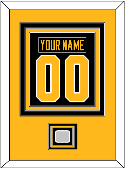 Pittsburgh Nameplate & Number (Back) Combined, With A Stanley Cup Finals Patch - Road Black (1988-1992) - Premier Tier 3