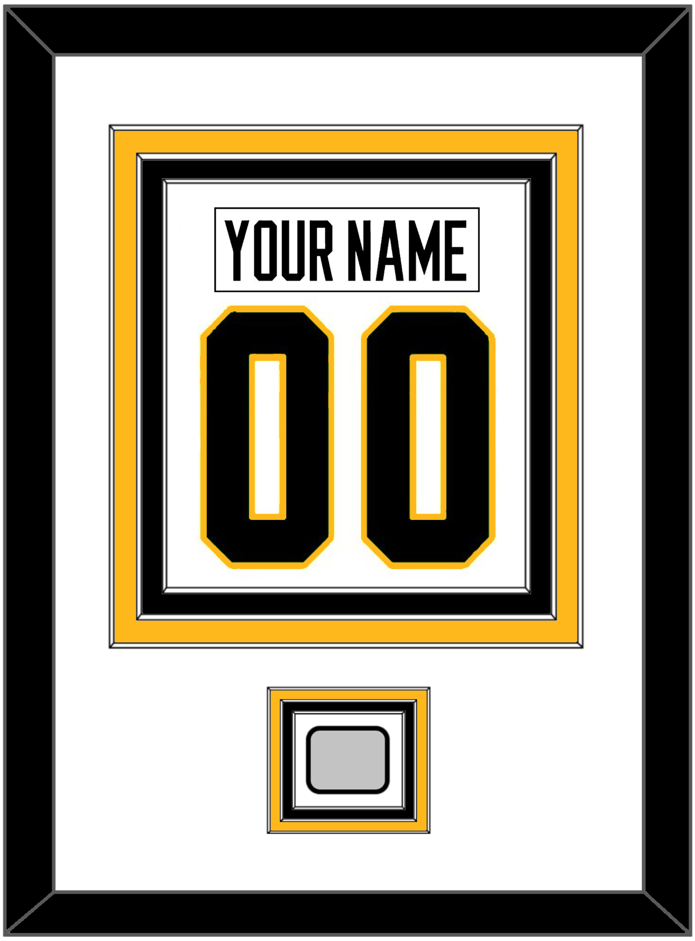 Pittsburgh Nameplate & Number (Back) Combined, With A Stanley Cup Finals Patch - Home White (1988-1992) - Premier Tier 1