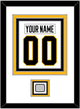 Pittsburgh Nameplate & Number (Back) Combined, With A Stanley Cup Finals Patch - Home White (1988-1992) - Triple Mat 1