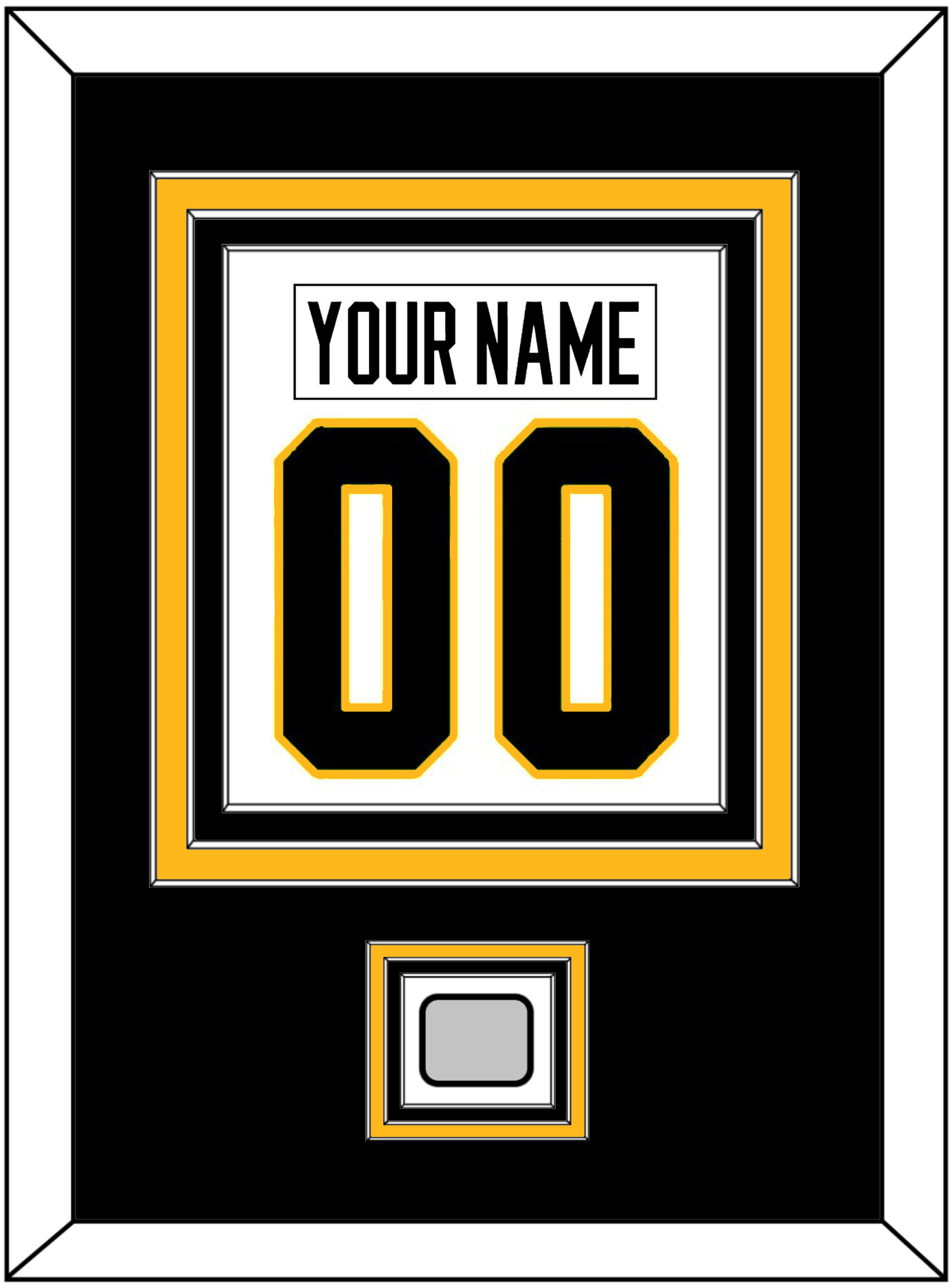 Pittsburgh Nameplate & Number (Back) Combined, With A Stanley Cup Finals Patch - Home White (1988-1992) - Premier Tier 2