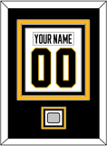 Pittsburgh Nameplate & Number (Back) Combined, With A Stanley Cup Champions Patch - Home White (1988-1992) - Triple Mat 2