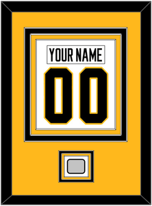 Pittsburgh Nameplate & Number (Back) Combined, With A Stanley Cup Finals Patch - Road White - Triple Mat 3