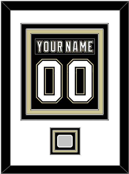 Pittsburgh Nameplate & Number (Back) Combined, With A Stanley Cup Finals Patch - Home Black (2007-2016) - Premier Tier 1