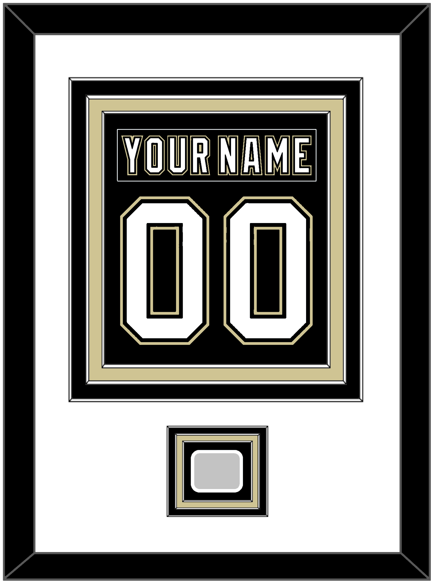 Pittsburgh Nameplate & Number (Back) Combined, With A Stanley Cup Champions Patch - Home Black (2007-2016) - Premier Tier 1