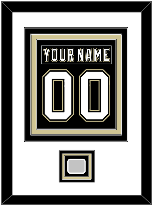 Pittsburgh Nameplate & Number (Back) Combined, With A Stanley Cup Champions Patch - Home Black (2007-2016) - Premier Tier 1