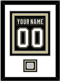 Pittsburgh Nameplate & Number (Back) Combined, With A Stanley Cup Champions Patch - Home Black (2007-2016) - Triple Mat 1