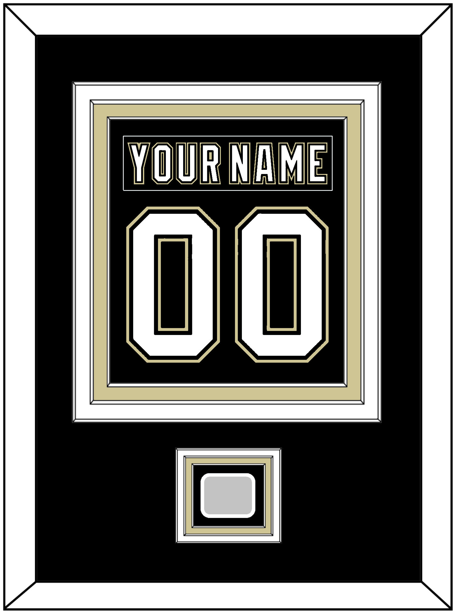 Pittsburgh Nameplate & Number (Back) Combined, With A Stanley Cup Finals Patch - Home Black (2007-2016) - Premier Tier 2