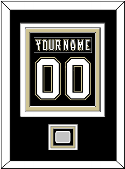 Pittsburgh Nameplate & Number (Back) Combined, With A Stanley Cup Champions Patch - Home Black (2007-2016) - Premier Tier 2