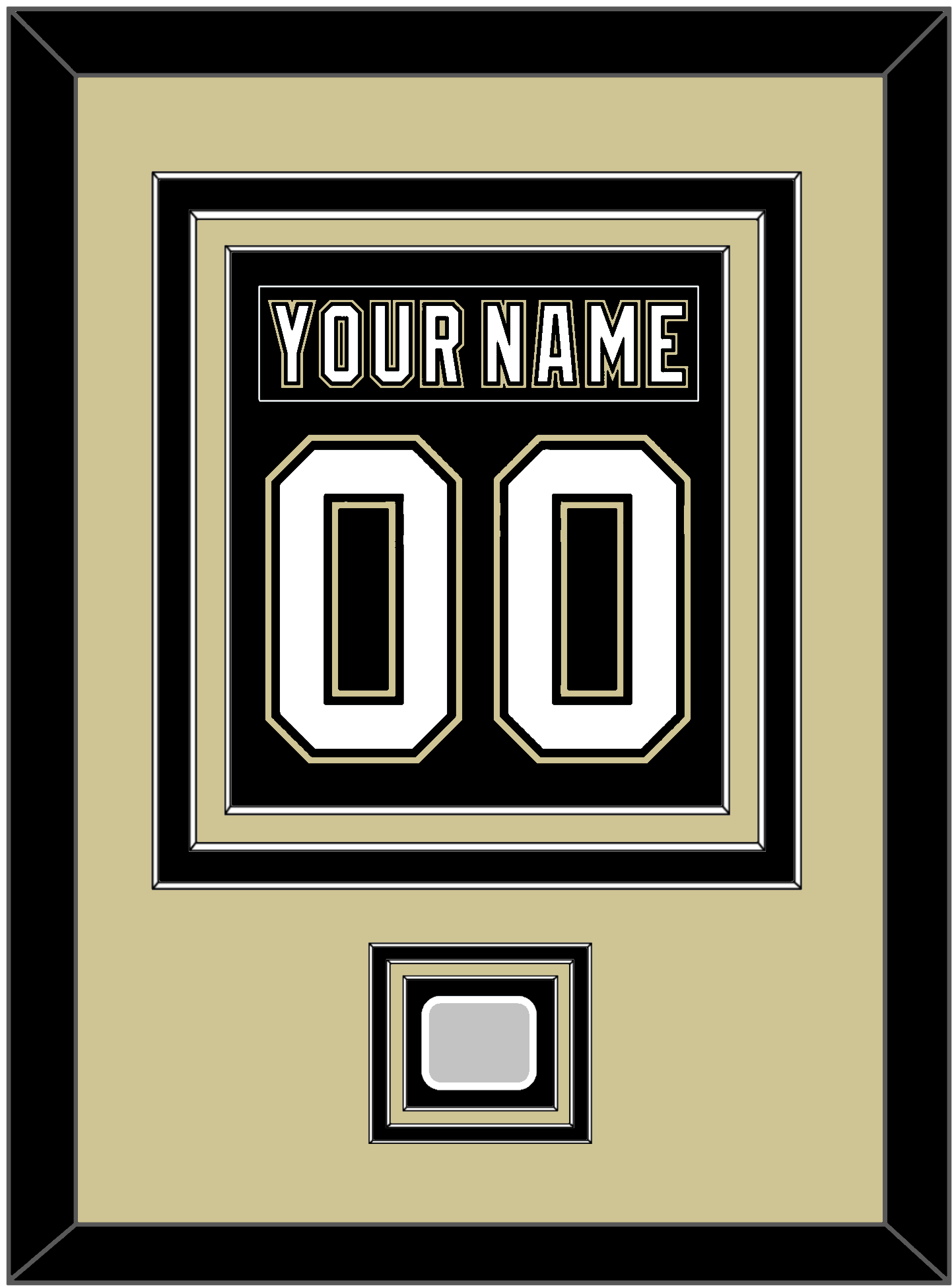 Pittsburgh Nameplate & Number (Back) Combined, With A Stanley Cup Finals Patch - Home Black (2007-2016) - Premier Tier 3