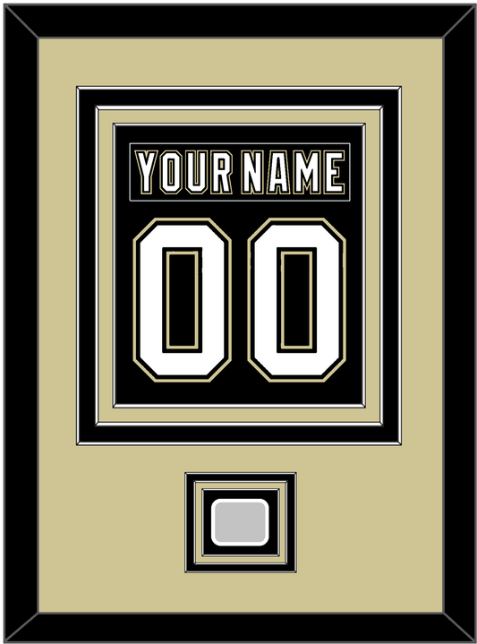 Pittsburgh Nameplate & Number (Back) Combined, With A Stanley Cup Finals Patch - Home Black (2007-2016) - Premier Tier 3