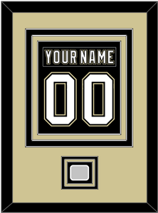 Pittsburgh Nameplate & Number (Back) Combined, With A Stanley Cup Finals Patch - Home Black (2007-2016) - Triple Mat 3