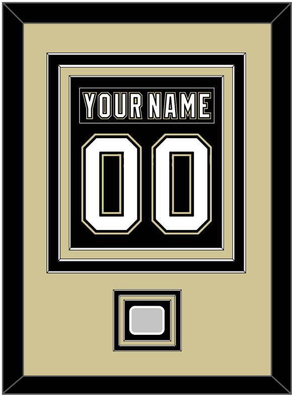 Pittsburgh Nameplate & Number (Back) Combined, With A Stanley Cup Finals Patch - Home Black (2007-2016) - Triple Mat 3