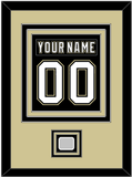 Pittsburgh Nameplate & Number (Back) Combined, With A Stanley Cup Champions Patch - Home Black (2007-2016) - Triple Mat 3