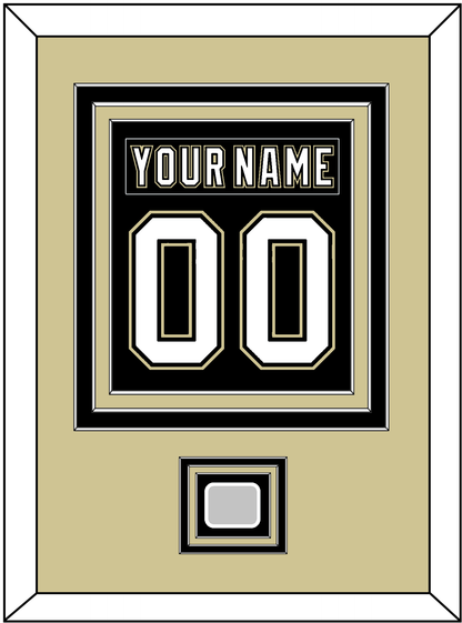 Pittsburgh Nameplate & Number (Back) Combined, With A Stanley Cup Finals Patch - Home Black (2007-2016) - Premier Tier 3