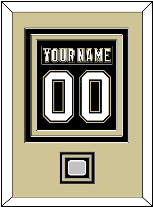 Pittsburgh Nameplate & Number (Back) Combined, With A Stanley Cup Finals Patch - Home Black (2007-2016) - Premier Tier 3