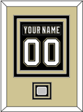 Pittsburgh Nameplate & Number (Back) Combined, With A Stanley Cup Champions Patch - Home Black (2007-2016) - Triple Mat 3