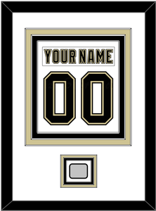 Pittsburgh Nameplate & Number (Back) Combined, With A Stanley Cup Finals Patch - Road White (2007-2016) - Triple Mat 1