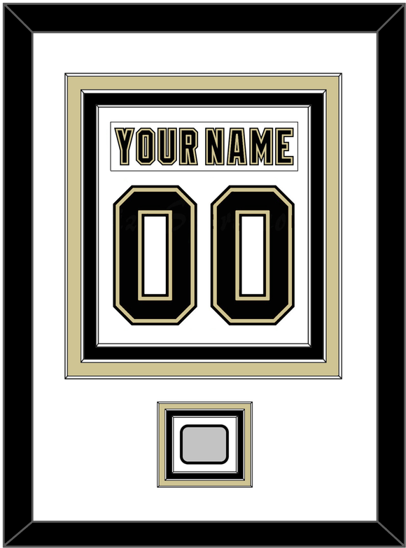 Pittsburgh Nameplate & Number (Back) Combined, With A Stanley Cup Finals Patch - Road White (2007-2016) - Triple Mat 1