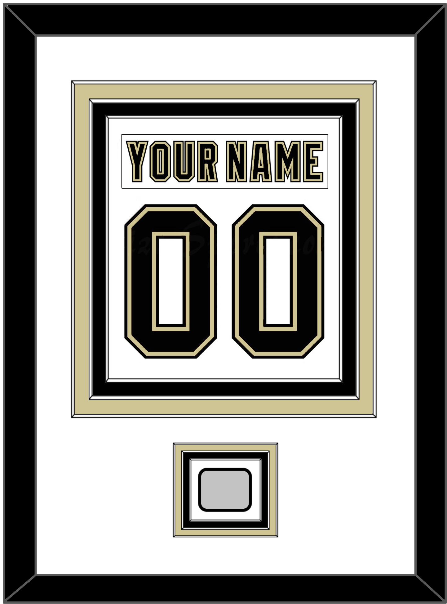 Pittsburgh Nameplate & Number (Back) Combined, With A Stanley Cup Champions Patch - Road White (2007-2016) - Premier Tier 1