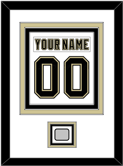 Pittsburgh Nameplate & Number (Back) Combined, With A Stanley Cup Champions Patch - Road White (2007-2016) - Premier Tier 1