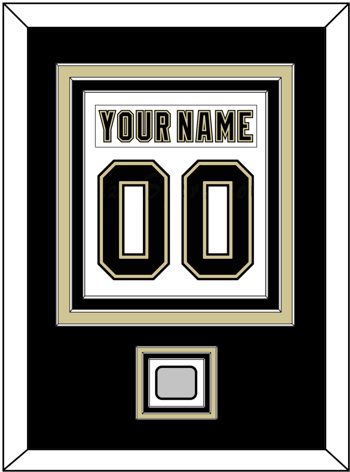 Pittsburgh Nameplate & Number (Back) Combined, With A Stanley Cup Finals Patch - Road White (2007-2016) - Premier Tier 2