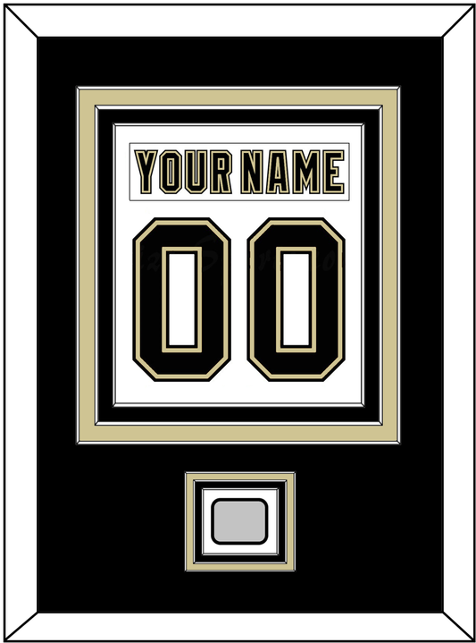 Pittsburgh Nameplate & Number (Back) Combined, With A Stanley Cup Finals Patch - Road White (2007-2016) - Premier Tier 2