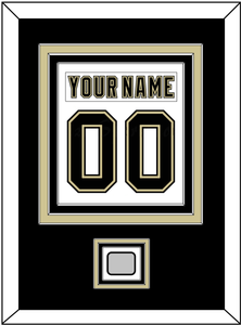 Pittsburgh Nameplate & Number (Back) Combined, With A Stanley Cup Finals Patch - Road White (2007-2016) - Triple Mat 2