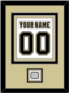 Pittsburgh Nameplate & Number (Back) Combined, With A Stanley Cup Finals Patch - Road White (2007-2016) - Triple Mat 3