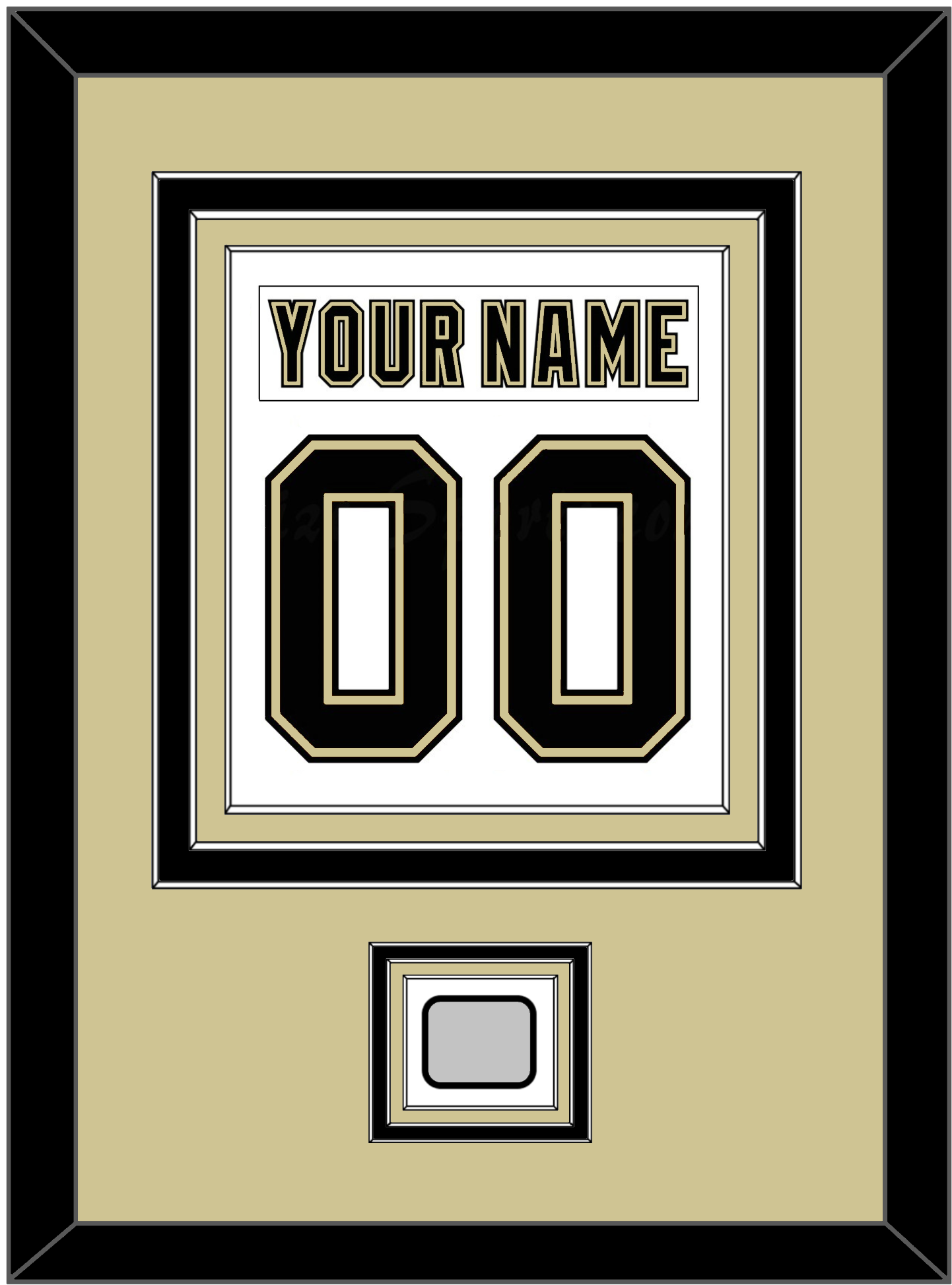 Pittsburgh Nameplate & Number (Back) Combined, With A Stanley Cup Champions Patch - Road White (2007-2016) - Premier Tier 3