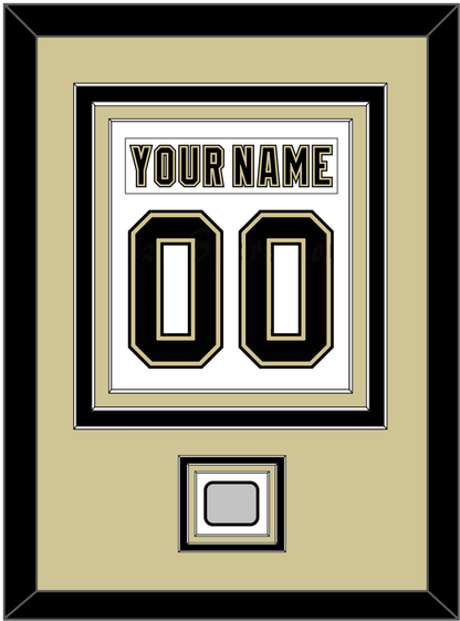 Pittsburgh Nameplate & Number (Back) Combined, With A Stanley Cup Champions Patch - Road White (2007-2016) - Premier Tier 3