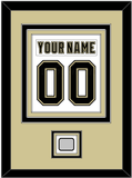 Pittsburgh Nameplate & Number (Back) Combined, With A Stanley Cup Champions Patch - Road White (2007-2016) - Triple Mat 3