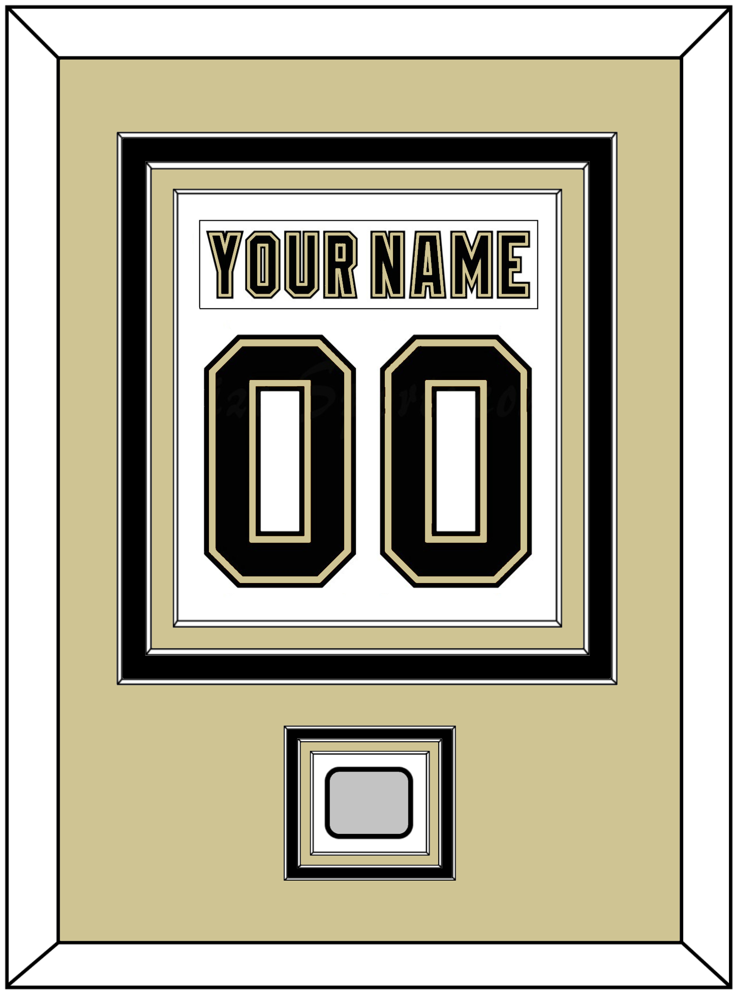 Pittsburgh Nameplate & Number (Back) Combined, With A Stanley Cup Champions Patch - Road White (2007-2016) - Premier Tier 3