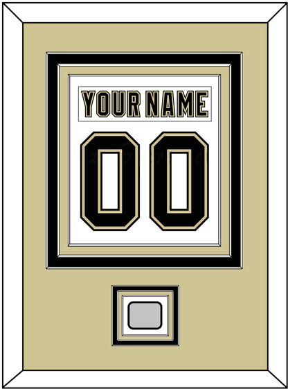 Pittsburgh Nameplate & Number (Back) Combined, With A Stanley Cup Champions Patch - Road White (2007-2016) - Premier Tier 3