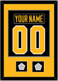 Pittsburgh Nameplate & Number (Back) Combined, With 2 Stanley Cup Champions Patches - Road Black (1988-1992) - Single Mat 2