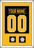 Pittsburgh Nameplate & Number (Back) Combined, With 2 Stanley Cup Finals Patches - Road Black (1988-1992) - Single Mat 2