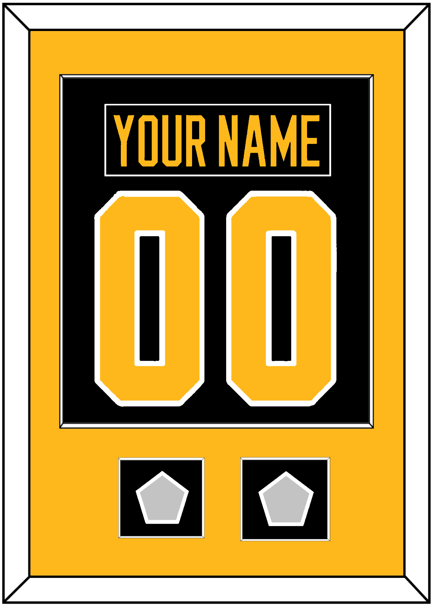 Pittsburgh Nameplate & Number (Back) Combined, With 2 Stanley Cup Finals Patches - Home Black - Essential Tier 2