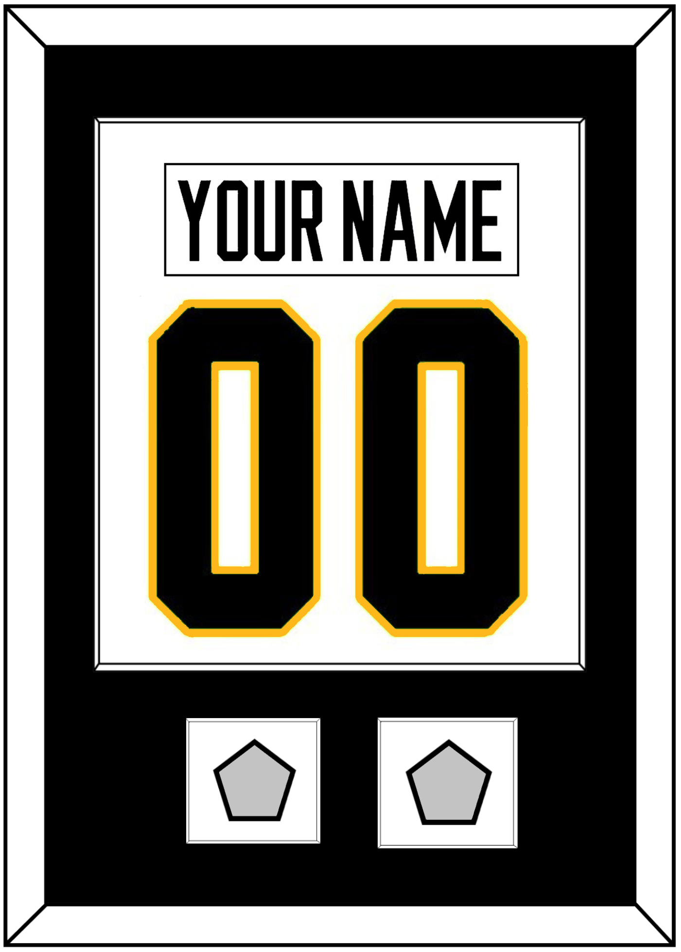 Pittsburgh Nameplate & Number (Back) Combined, With 2 Stanley Cup Champions Patches - Road White - Essential Tier 1