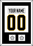 Pittsburgh Nameplate & Number (Back) Combined, With 2 Stanley Cup Champions Patches - Road White - Single Mat 1