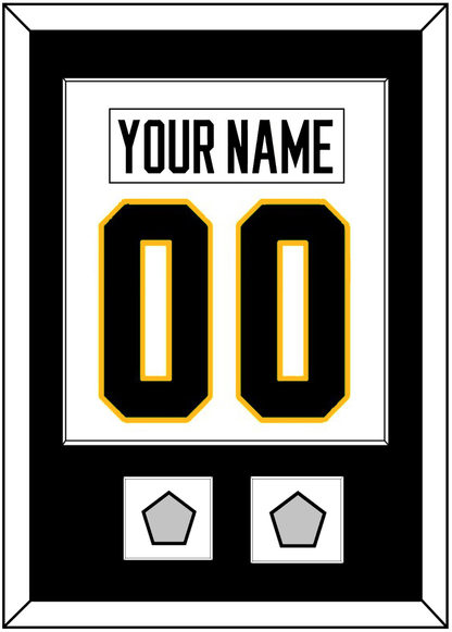 Pittsburgh Nameplate & Number (Back) Combined, With 2 Stanley Cup Champions Patches - Home White (1988-1992) - Essential Tier 1