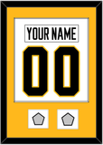 Pittsburgh Nameplate & Number (Back) Combined, With 2 Stanley Cup Finals Patches - Home White (1988-1992) - Single Mat 2