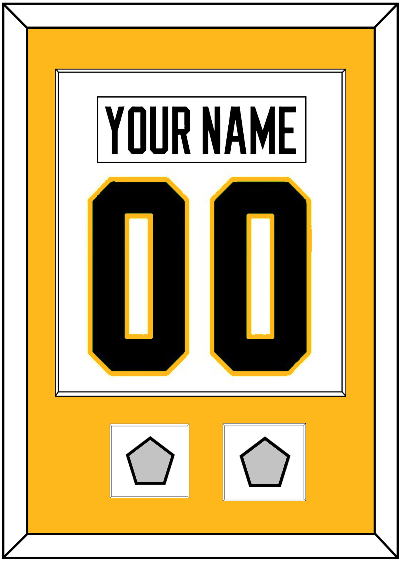 Pittsburgh Nameplate & Number (Back) Combined, With 2 Stanley Cup Finals Patches - Home White (1988-1992) - Essential Tier 2