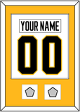 Pittsburgh Nameplate & Number (Back) Combined, With 2 Stanley Cup Champions Patches - Home White (1988-1992) - Single Mat 2