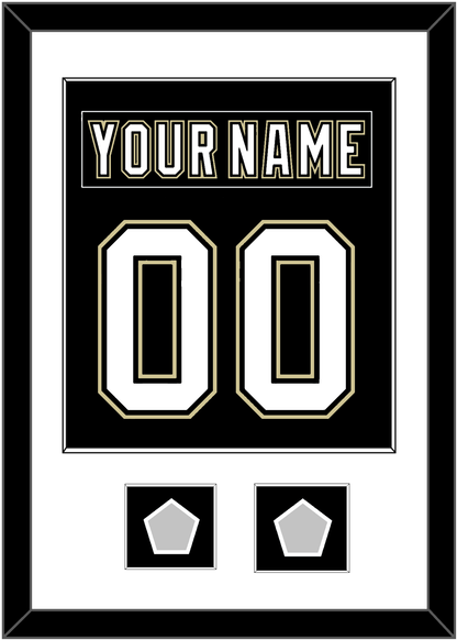 Pittsburgh Nameplate & Number (Back) Combined, With 2 Stanley Cup Finals Patches - Home Black (2007-2016) - Essential Tier 1