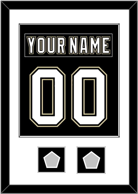Pittsburgh Nameplate & Number (Back) Combined, With 2 Stanley Cup Finals Patches - Home Black (2007-2016) - Essential Tier 1